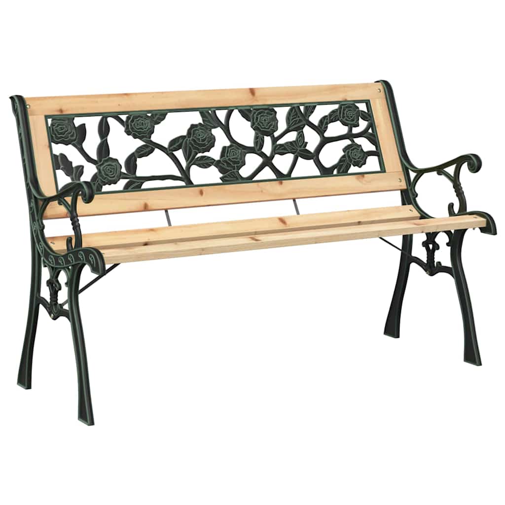 Panchina da giardino con cuscino Marrone 116 x 54 x 73 cm legno