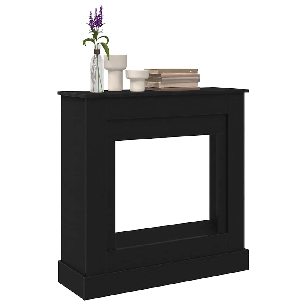 Cornice per Camino Rovere Nero 90x30x90 cm in Truciolato