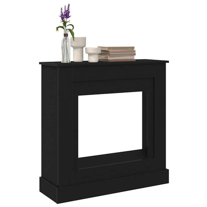 Cornice per Camino Rovere Nero 90x30x90 cm in Truciolato