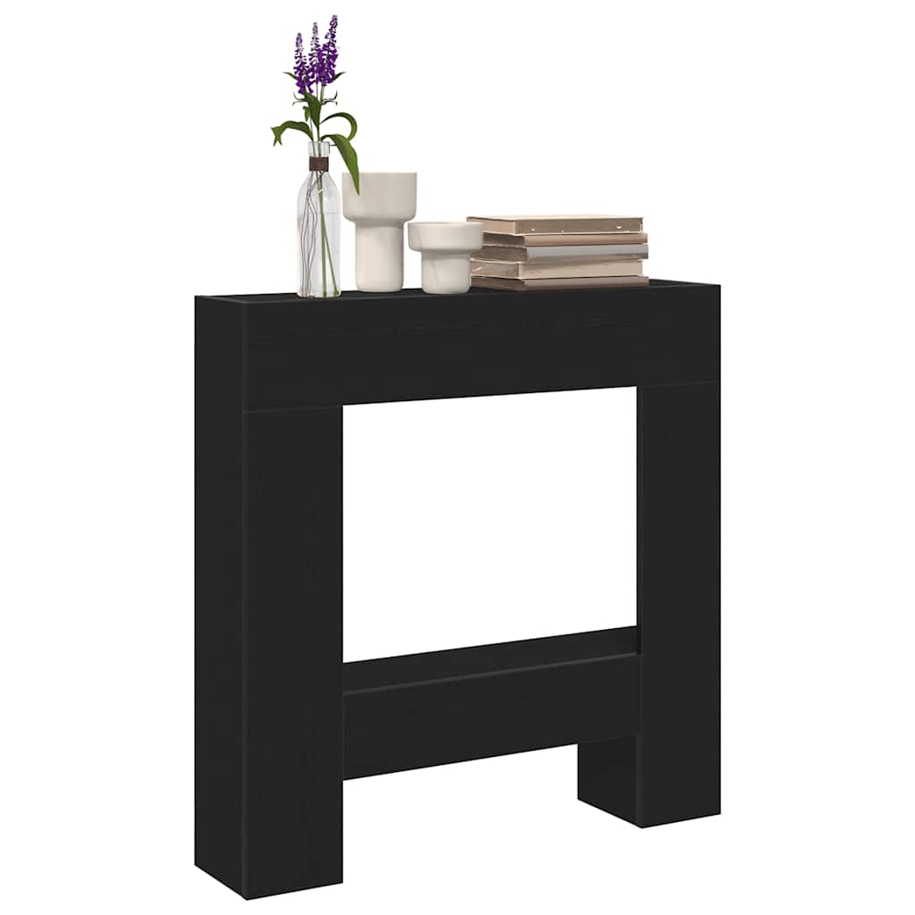 Cornice per Camino Rovere Nero 81x18x82 cm in Truciolato