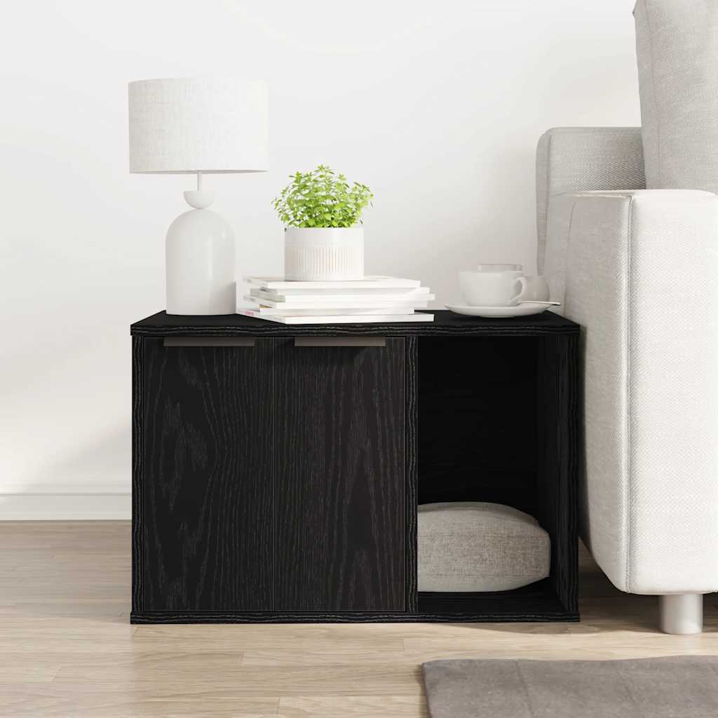 Recinto Lettiera Gatti Rovere Nero 60x40x40 cm in Truciolato