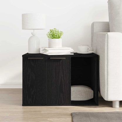 Recinto Lettiera Gatti Rovere Nero 60x40x40 cm in Truciolato