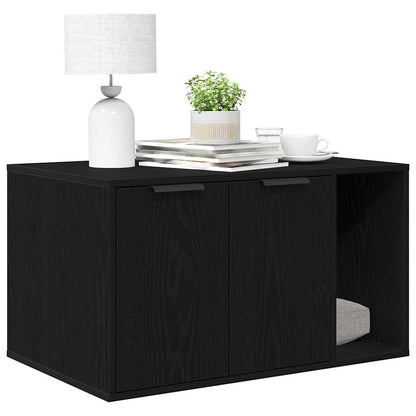 Recinto Lettiera per Gatti Rovere Nero 80x50x45 cm Truciolato