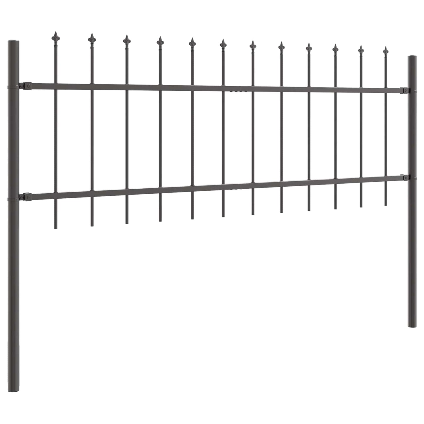 Recinzione per Giardino 2 pcs Grigio 3,4 x 0,6 m