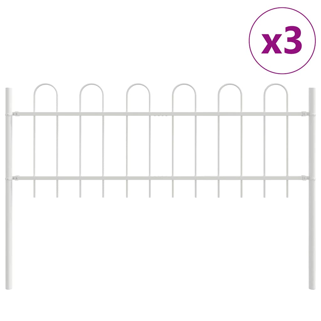 Recinzione per Giardino 3 pcs Bianco 5,1 x 0,6 m
