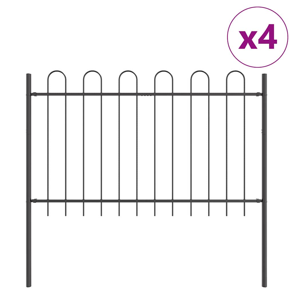 Recinzione per Giardino 4 pcs Grigio 6,8 x 0,8 m