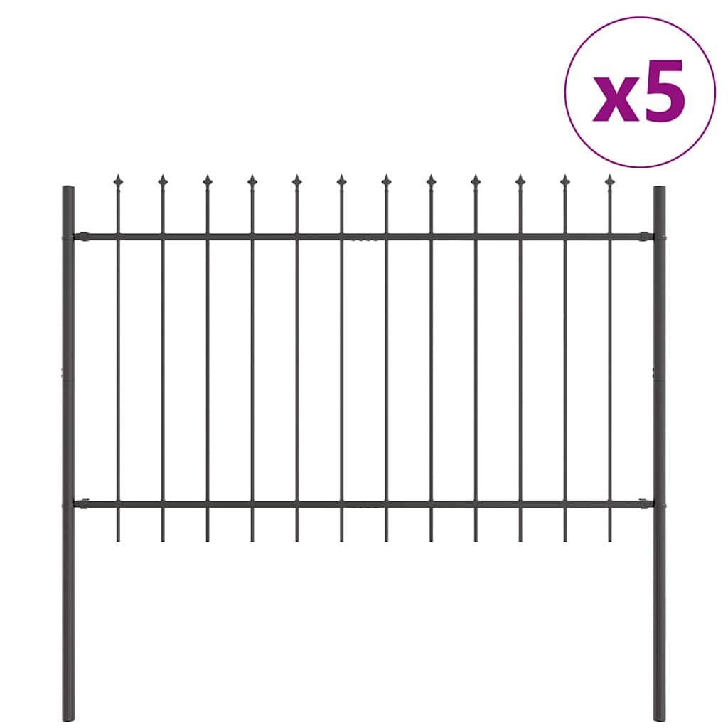 Recinzione per Giardino 5 pcs Grigio 8,5 x 0,8 m