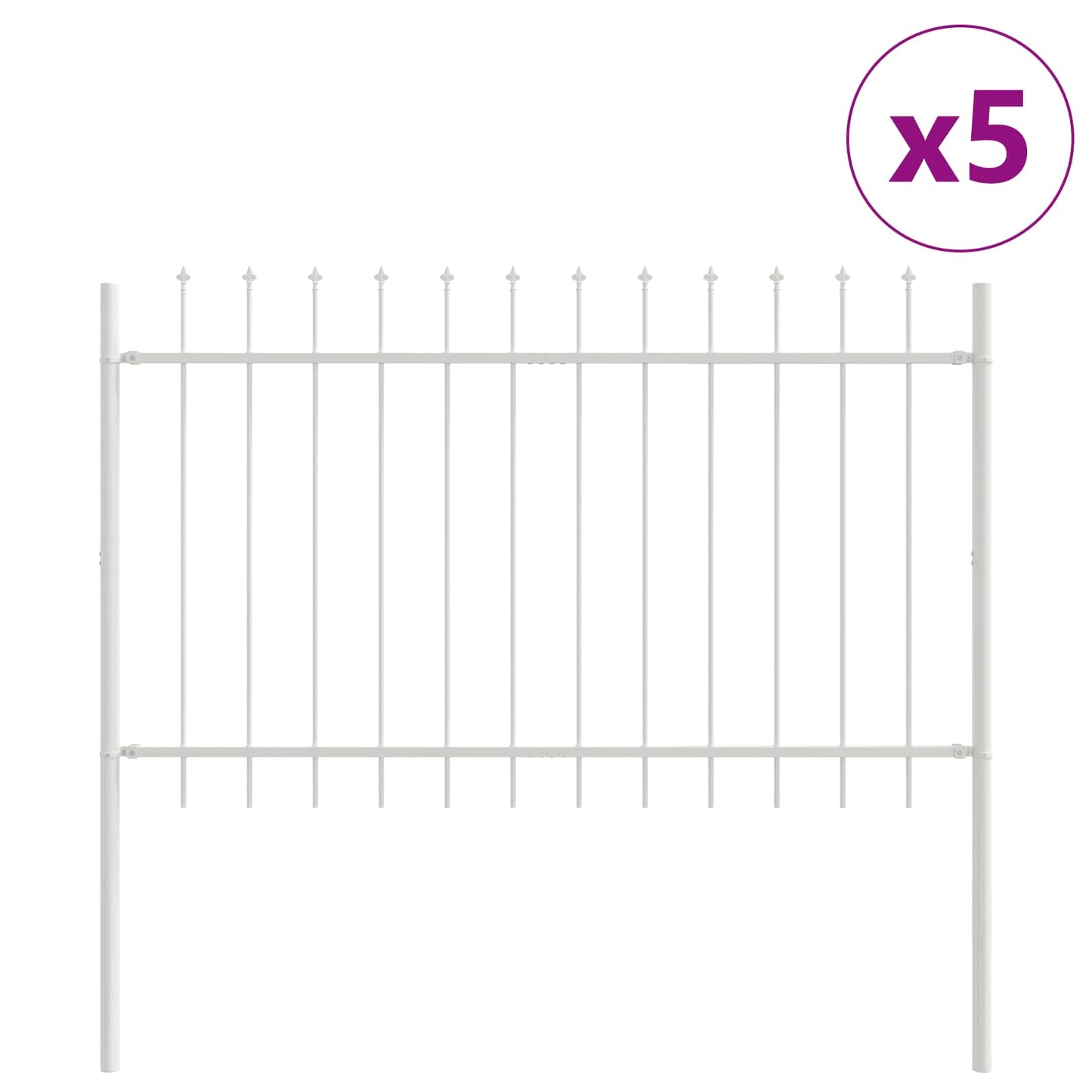 Recinzione per Giardino 5 pcs Bianco 8,5 x 0,8 m