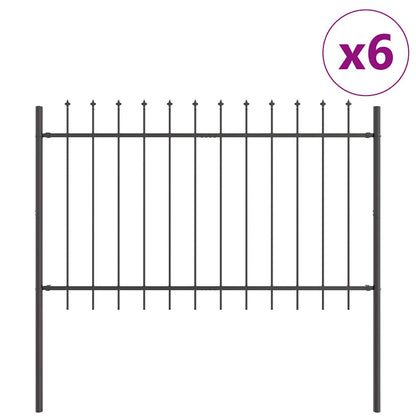 Recinzione per Giardino 6 pcs Grigio 10,2 x 1,2 m