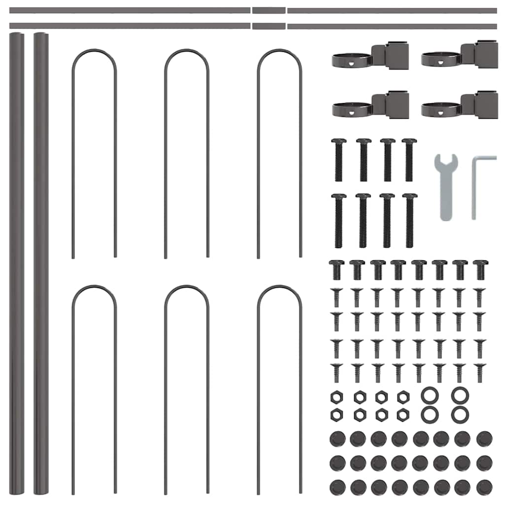 Recinzione per Giardino 6 pcs Grigio 10,2 x 0,6 m