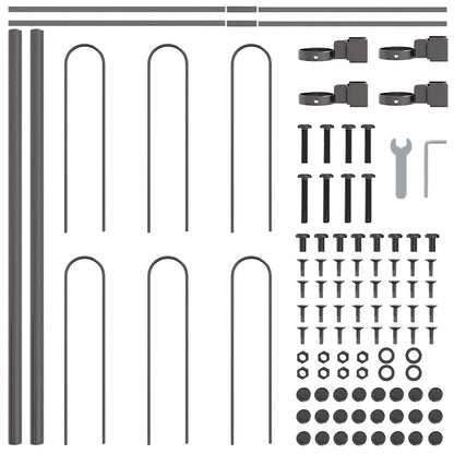 Recinzione per Giardino 6 pcs Grigio 10,2 x 0,6 m