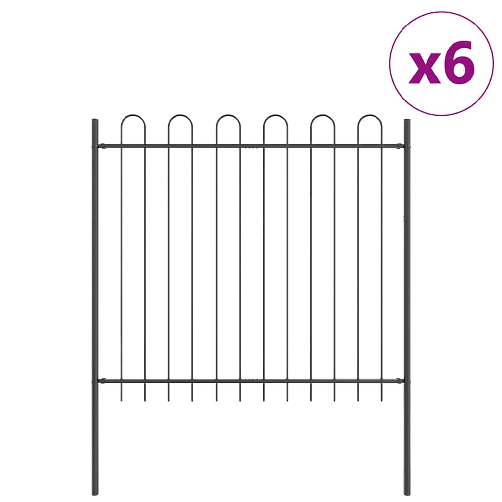 Recinzione per Giardino 6 pcs Grigio 10,2 x 1,5 m