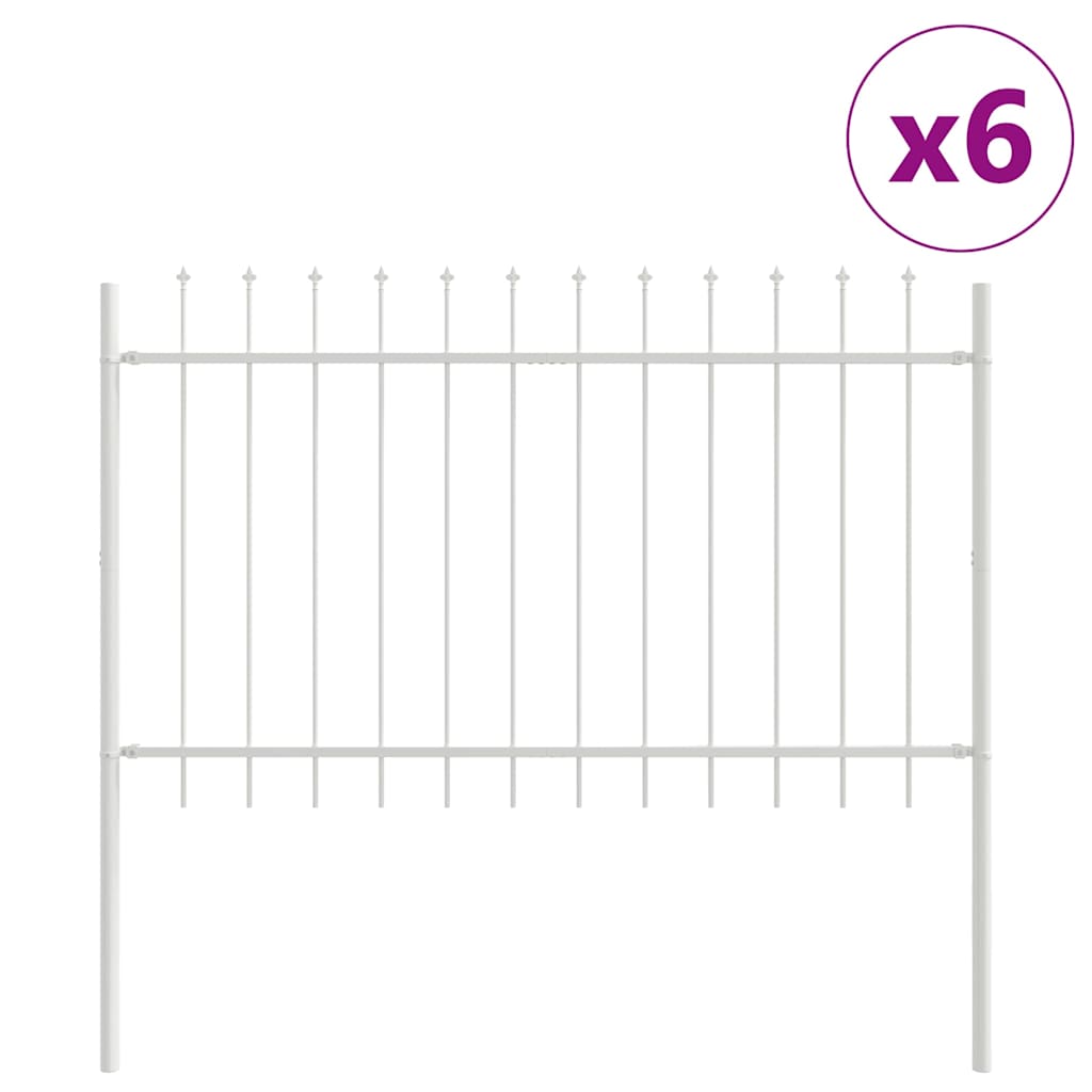 Recinzione per Giardino 6 pcs Bianco 10,2 x 1 m