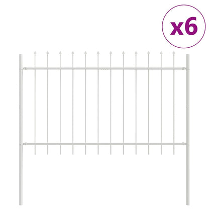Recinzione per Giardino 6 pcs Bianco 10,2 x 1 m