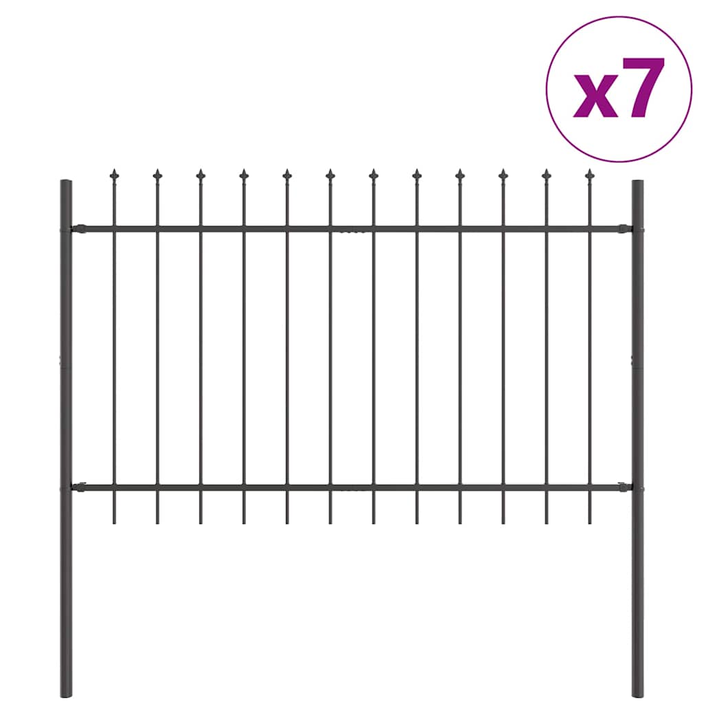 Recinzione per Giardino 7 pcs Grigio 11,9 x 1,2 m