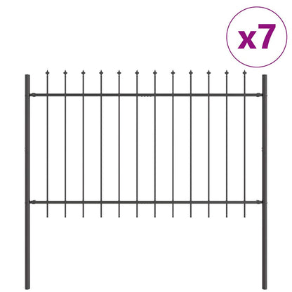 Recinzione per Giardino 7 pcs Grigio 11,9 x 1,2 m