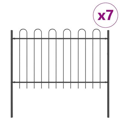 Recinzione per Giardino 7 pcs Grigio 11,9 x 0,8 m