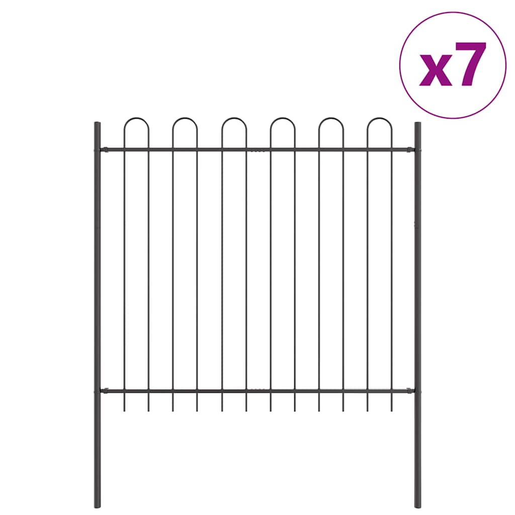 Recinzione per Giardino 7 pcs Grigio 11,9 x 1,5 m