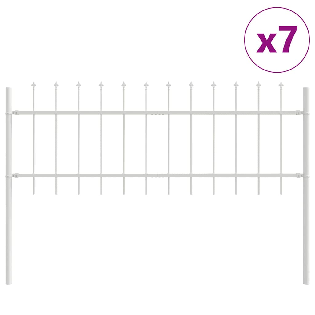Recinzione per Giardino 7 pcs Bianco 11,9 x 0,6 m