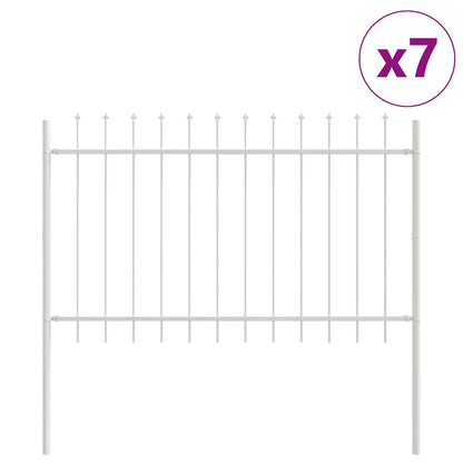 Recinzione per Giardino 7 pcs Bianco 11,9 x 1 m