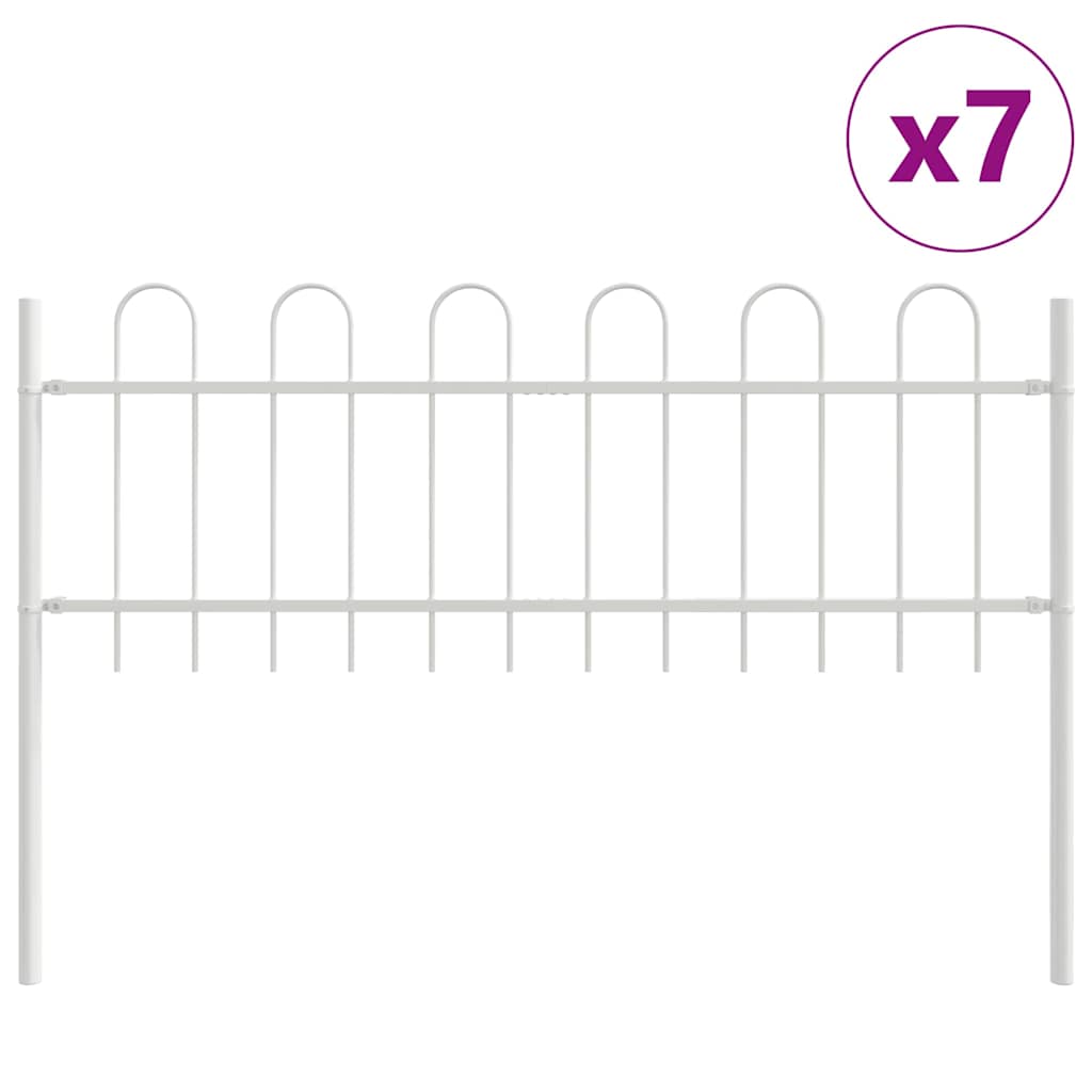 Recinzione per Giardino 7 pcs Bianco 11,9 x 0,6 m