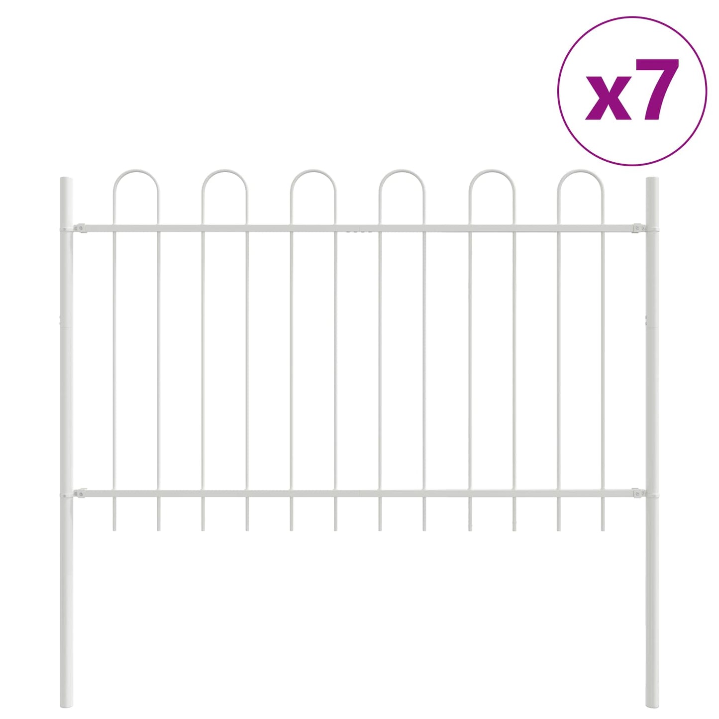 Recinzione per Giardino 7 pcs Bianco 11,9 x 0,8 m