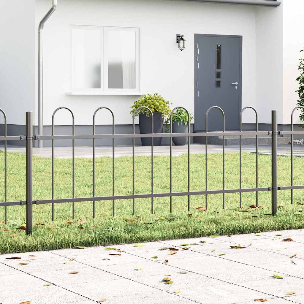 Recinzione per Giardino 8 pcs Grigio 13,6 x 0,6 m