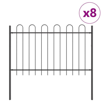 Recinzione per Giardino 8 pcs Grigio 13,6 x 0,8 m