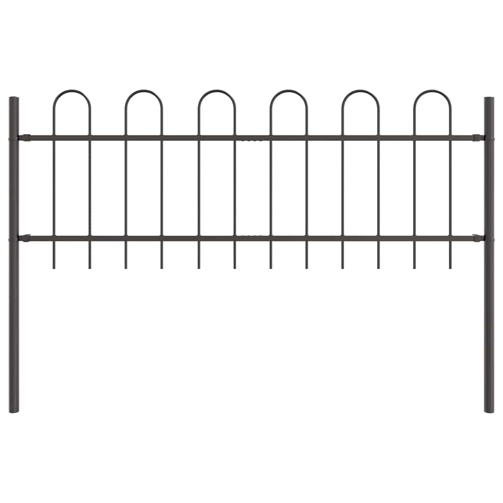 Recinzione per Giardino 9 pcs Grigio 15,3 x 0,6 m