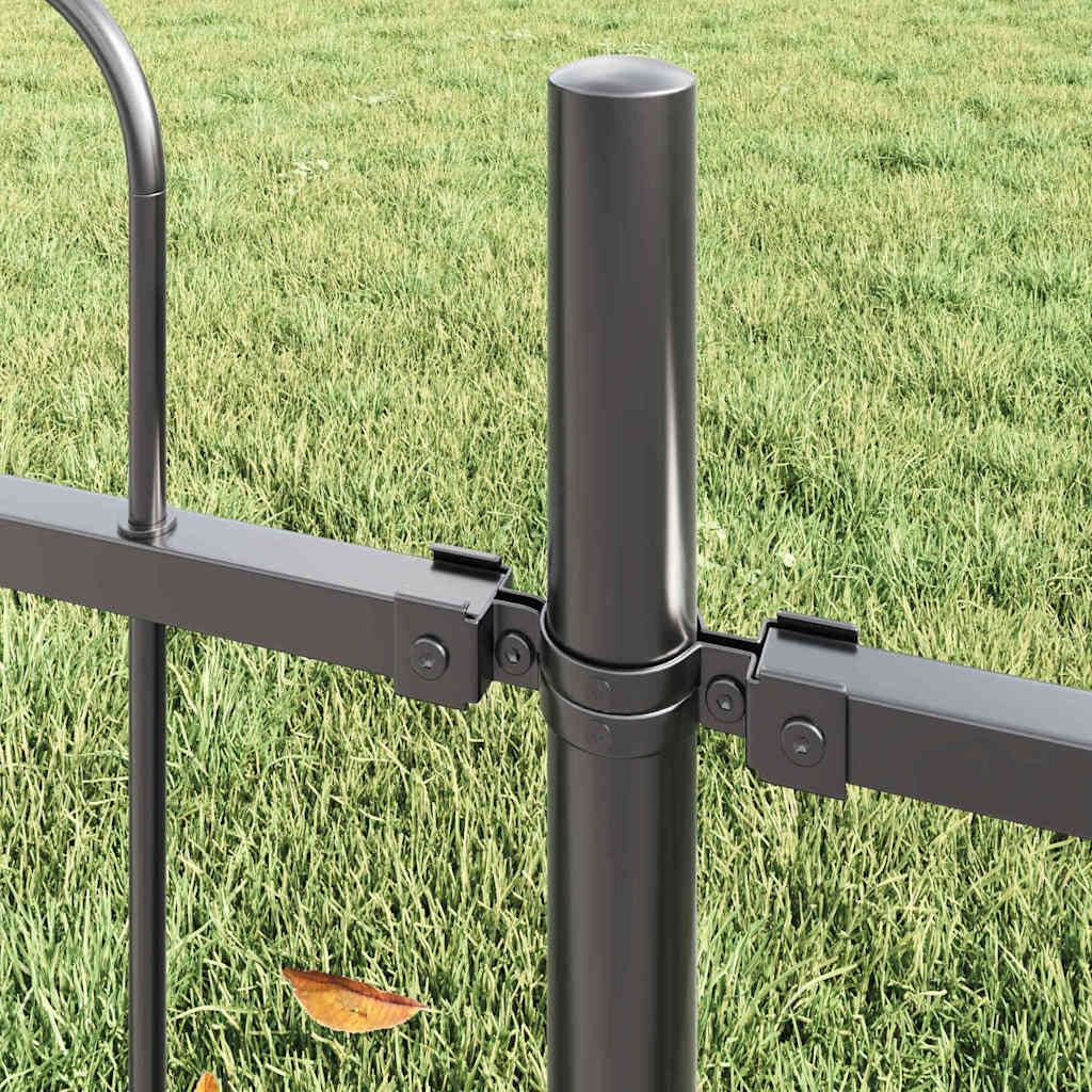 Recinzione per Giardino 9 pcs Grigio 15,3 x 0,8 m
