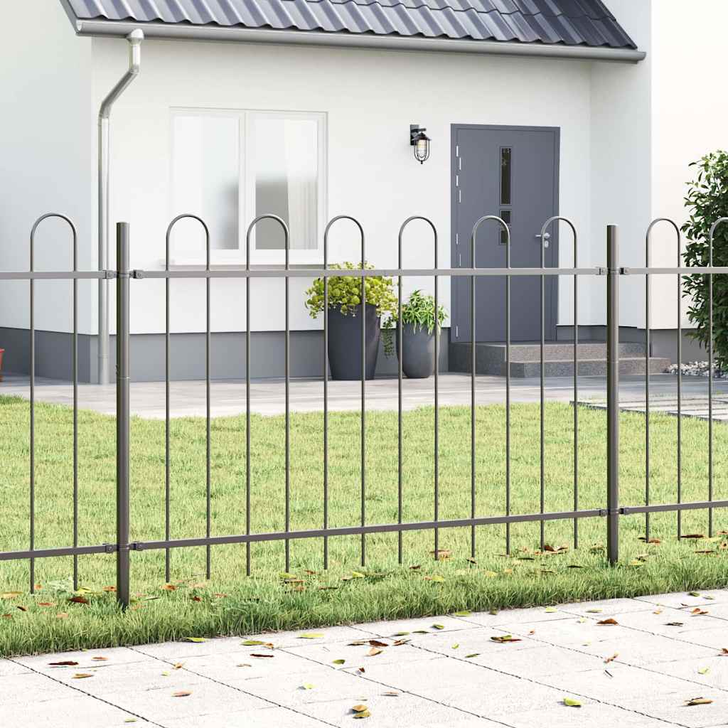 Recinzione per Giardino 9 pcs Grigio 15,3 x 0,8 m