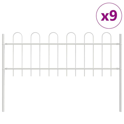 Recinzione per Giardino 9 pcs Bianco 15,3 x 0,6 m
