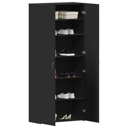 Mobile per scarpe Nero 80 x 35.5 x 180 cm Legno multistrato