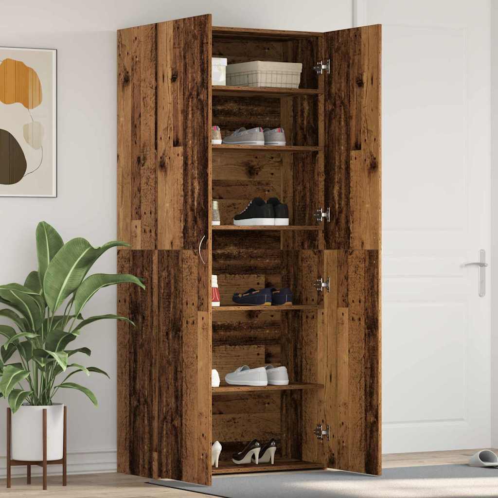 Mobile per scarpe Marrone 80 x 35.5 x 180 cm Legno multistrato