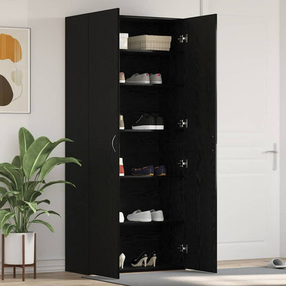 Mobile per scarpe Nero 80 x 35.5 x 180 cm Legno multistrato