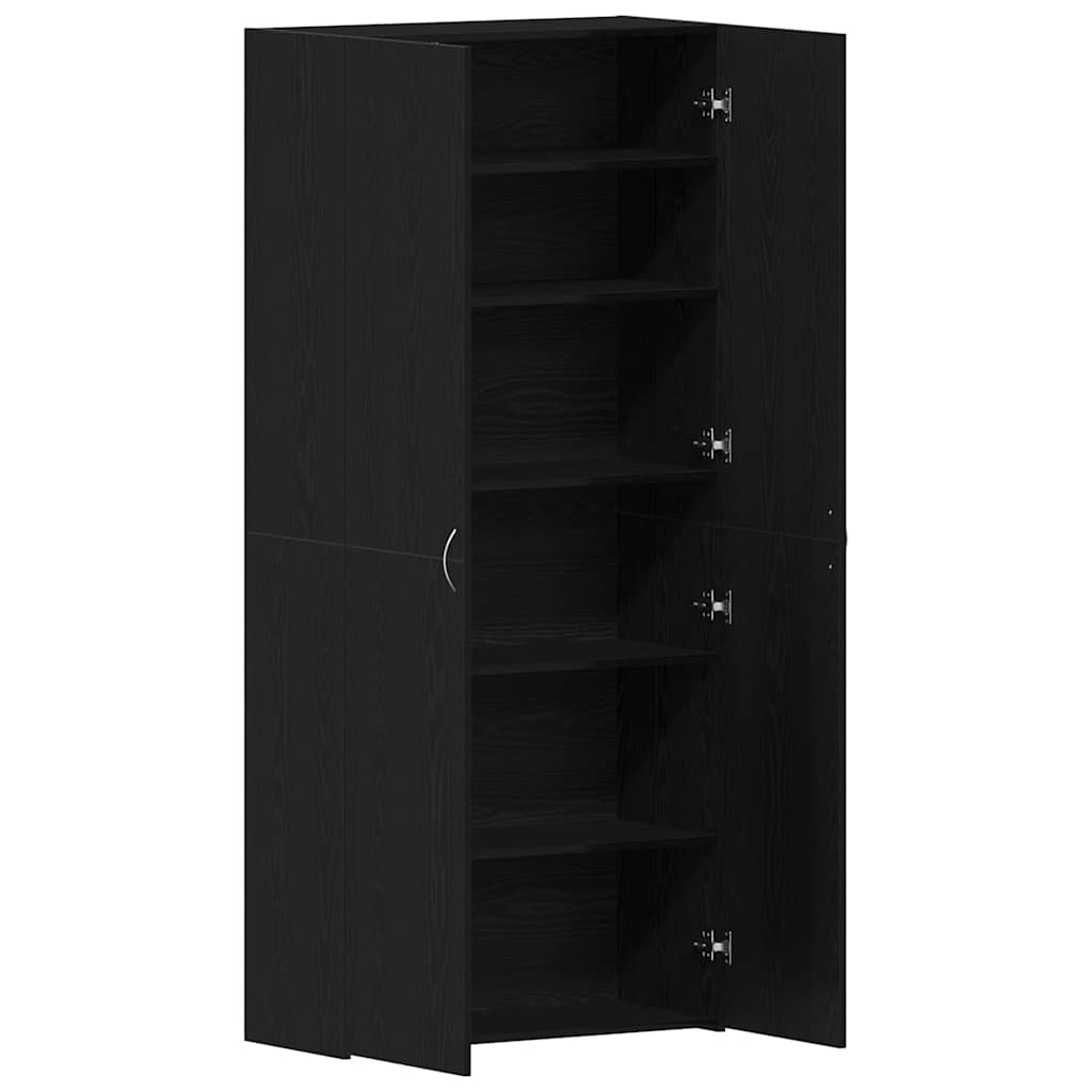 Mobile per scarpe Nero 80 x 35.5 x 180 cm Legno multistrato