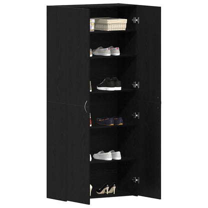 Mobile per scarpe Nero 80 x 35.5 x 180 cm Legno multistrato