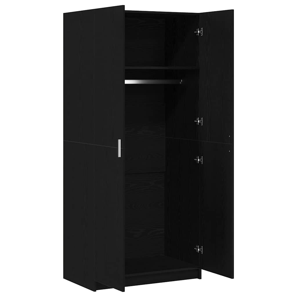 Guardaroba Rovere Nero 80 x 50,5 x 180 cm Legno multistrato