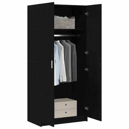Guardaroba Rovere Nero 80 x 50,5 x 180 cm Legno multistrato