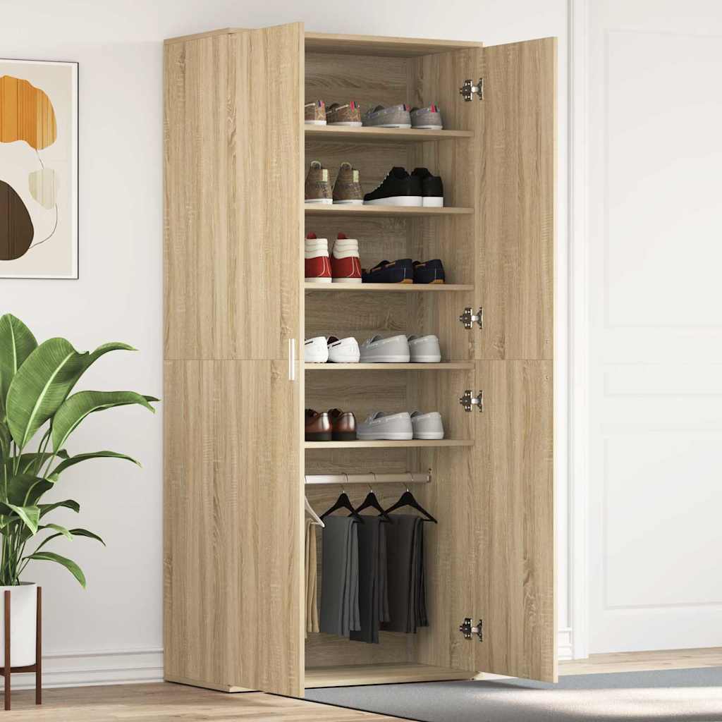 Mobile per scarpe con porta Rovere Sonoma 80 x 39 x 178 cm