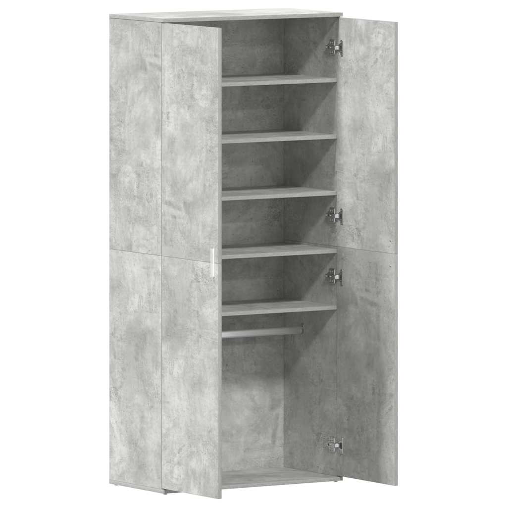 Mobile per scarpe con porta Grigio cemento 80 x 39 x 178 cm