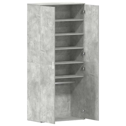 Mobile per scarpe con porta Grigio cemento 80 x 39 x 178 cm