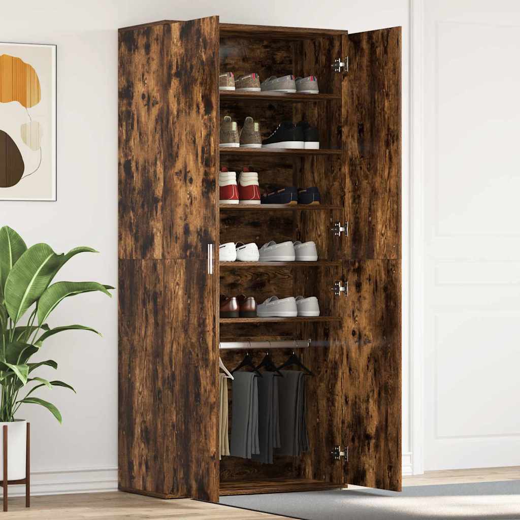 Mobile per scarpe con lo scaffale Rovere fumÃ© 80 x 39 x 178 cm