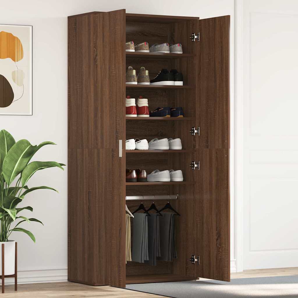 Mobile per scarpe con porta Rovere Marrone 80 x 39 x 178 cm