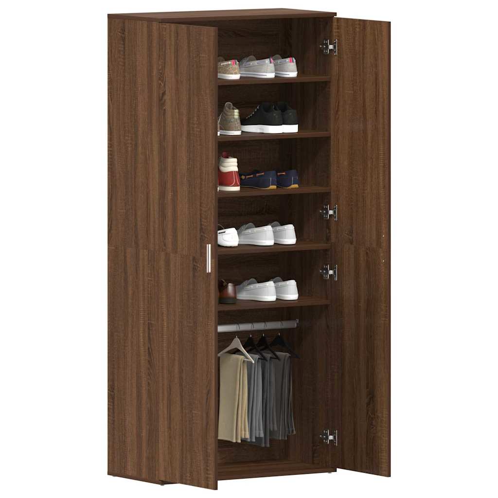 Mobile per scarpe con porta Rovere Marrone 80 x 39 x 178 cm