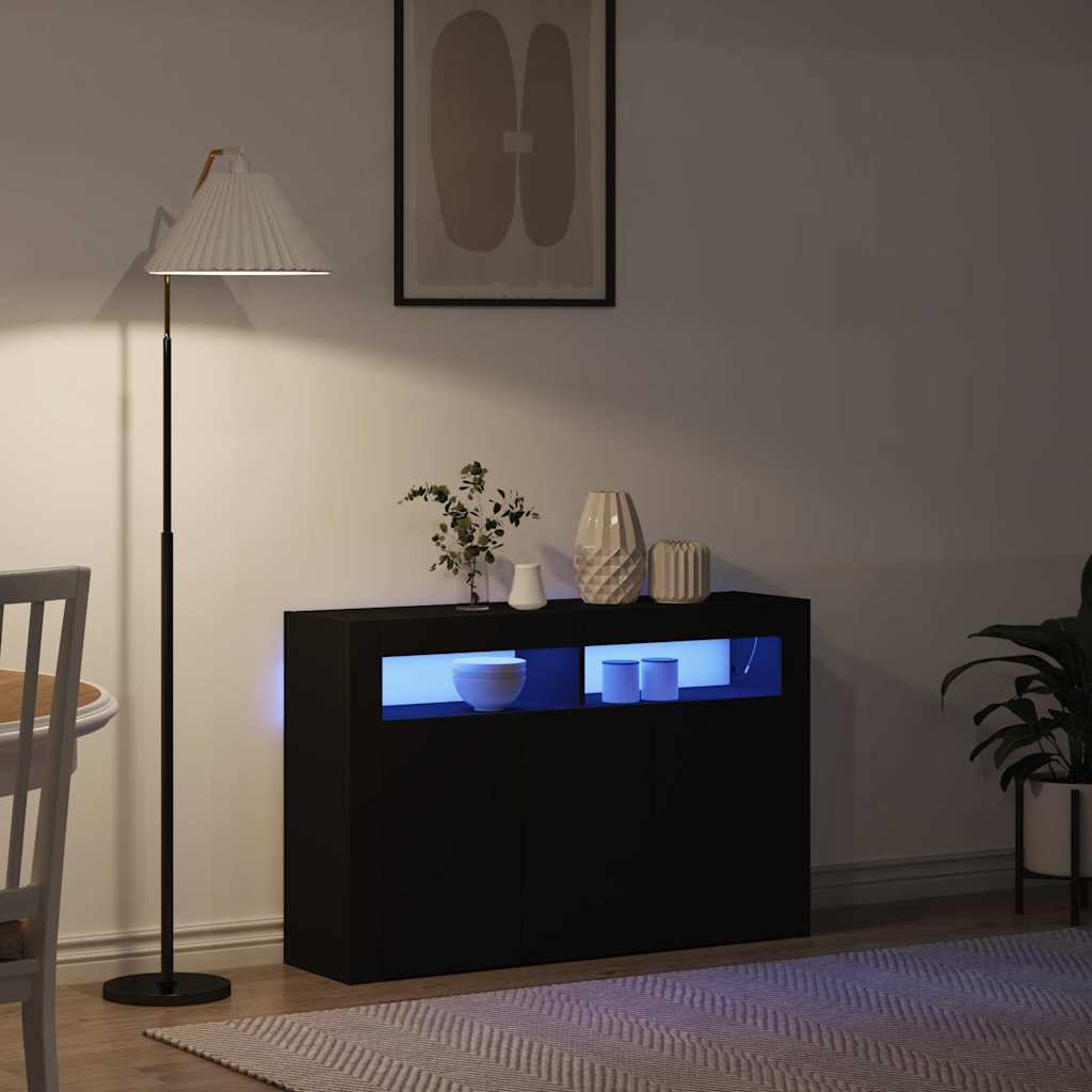 Credenza Nero 116 x 30 x 75 cm Legno multistrato