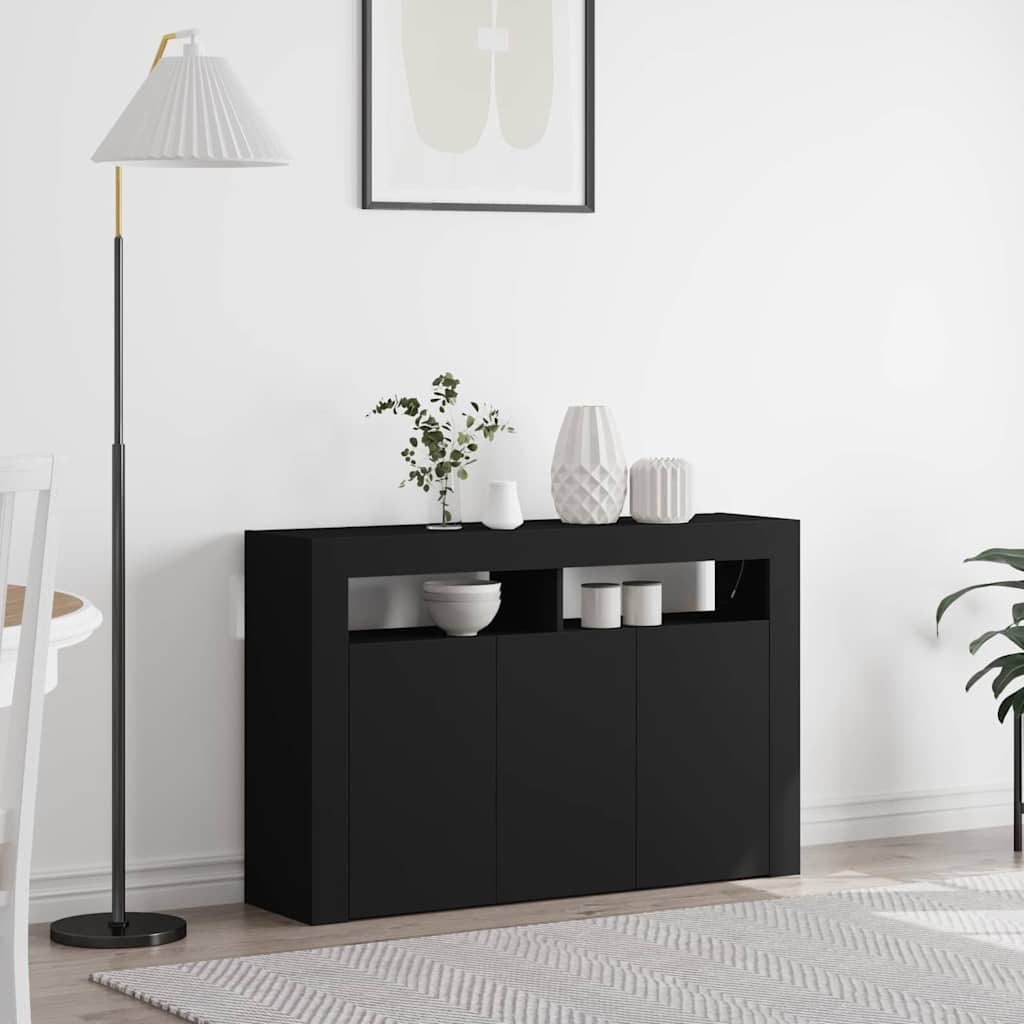 Credenza Nero 116 x 30 x 75 cm Legno multistrato