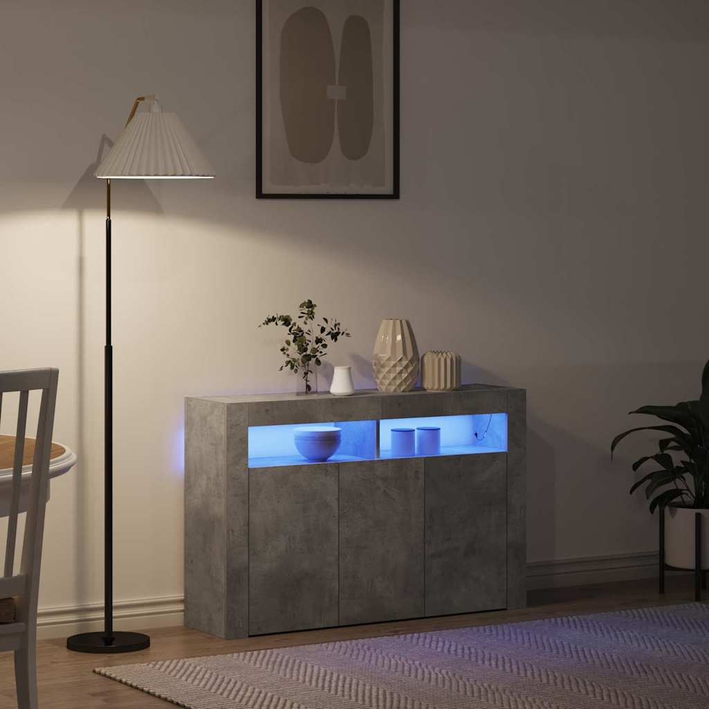 Credenza Grigio cemento 116 x 30 x 75 cm Legno multistrato