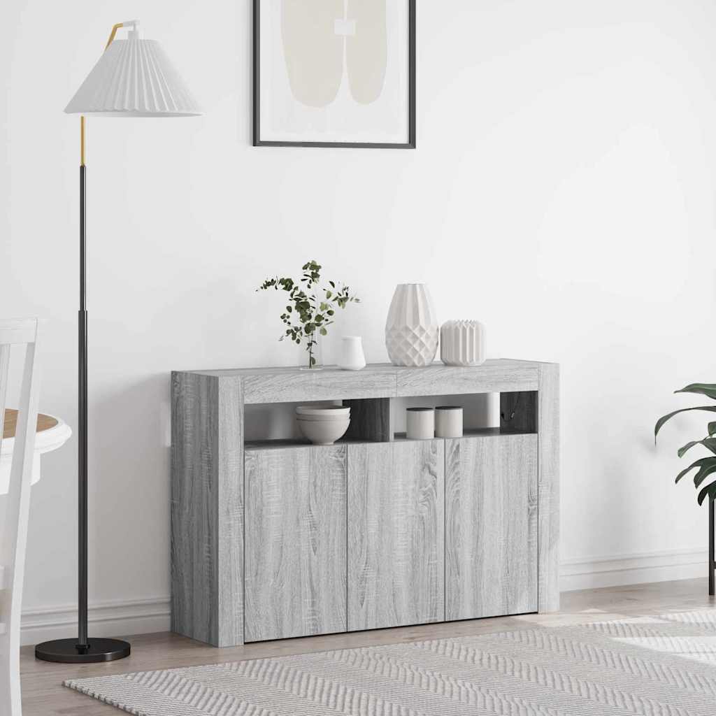 Credenza Grigio Sonoma 116 x 30 x 75 cm Legno multistrato