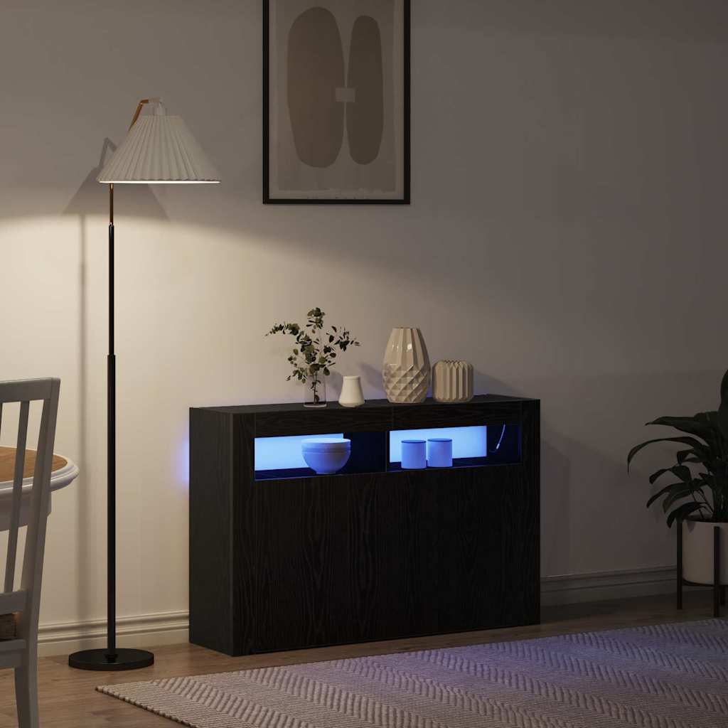 Credenza Rovere Nero 116 x 30 x 75 cm Legno multistrato